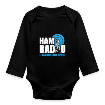 Ham Radio Its A Contact Sport Funny Ham Radio Quot - Body Bébé bio manches longues - noir - Devant