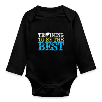 Horse Racing Gift Horse Racing Betting - Baby Bio-Langarm-Body - Schwarz - Vorne
