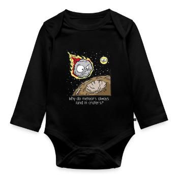 Meteor Meteorit Komet Einschlag Krater Geschenk - Baby Bio-Langarm-Body - Schwarz - Vorne