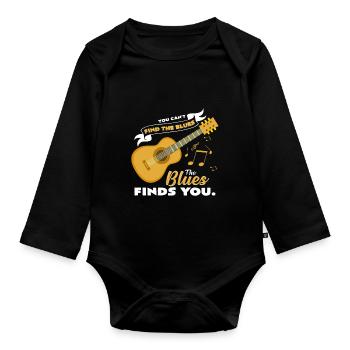 Du kannst Blues nicht finden Geschenkidee Musik - Baby Bio-Langarm-Body - Schwarz - Vorne