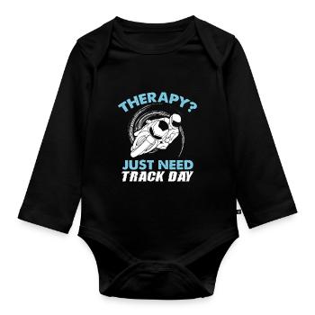 Motorbike - Motorcycle - Motorrad - Shirt - Baby Bio-Langarm-Body - Schwarz - Vorne