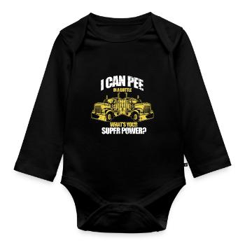 LKW - Baby Bio-Langarm-Body - Schwarz - Vorne