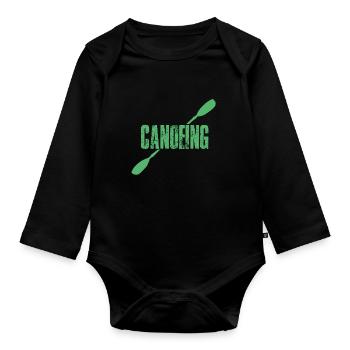Canoë canoë canoë canoë-kayak Canoë-kayak - Body Bébé bio manches longues - noir - Devant