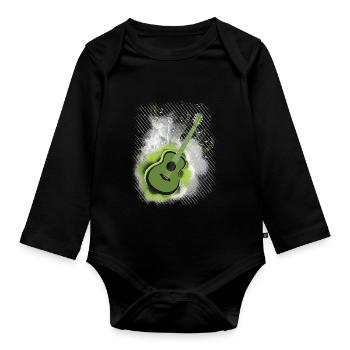 guitar - Organic Longsleeve Baby Bodysuit - black - Front