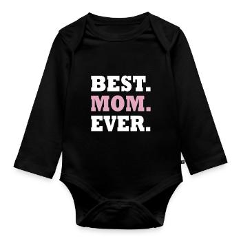 Best Mom - beste Mama - Shirt - Organic Longsleeve Baby Bodysuit - black - Front