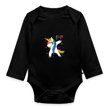 DAB tamponner cadeau de licorne licorne - Body Bébé bio manches longues - noir - Devant