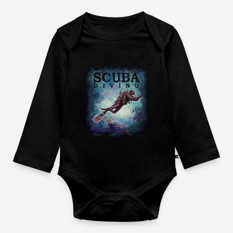 Plongée sous-marine - Body Bébé bio manches longues - noir