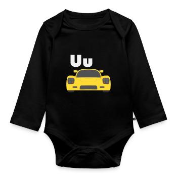 Car Alphabet U - Body Bébé bio manches longues - noir - Devant