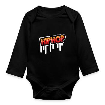 Hip Hop Gift Hip Hop Music Dance Dancing - Organic Longsleeve Baby Bodysuit - black - Front