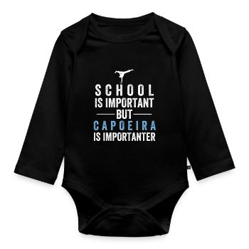 Capoeira school - Organic Longsleeve Baby Bodysuit - black - Front