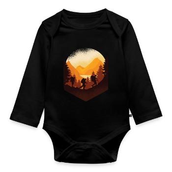 Climbing Mountaineering Mountains Gift Birthday - Organic Longsleeve Baby Bodysuit - black - Front