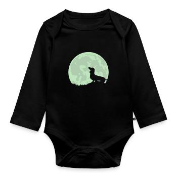 Teckel Teckel Tout pour le cadeau de chien Teckel - Body Bébé bio manches longues - noir - Devant