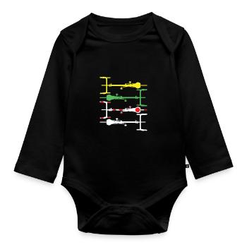 vélo - Body Bébé bio manches longues - noir - Devant