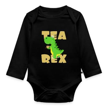 Tea Dino - Body Bébé bio manches longues - noir - Devant