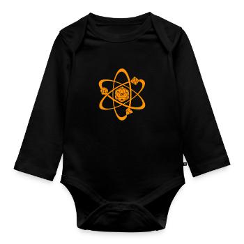 RPG Cube Dice Dragons Atom orange Design Gifts - Organic Longsleeve Baby Bodysuit - black - Front