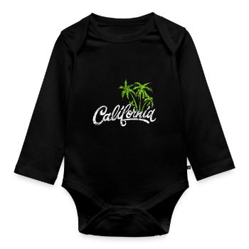 California - Organic Longsleeve Baby Bodysuit - black - Front