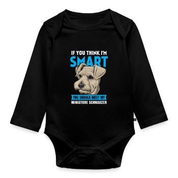 Schnauzer miniature - Body Bébé bio manches longues - noir - Devant