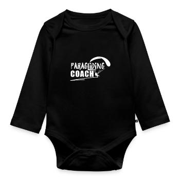 Paragliding Paragliders Paragliders - Organic Longsleeve Baby Bodysuit - black - Front