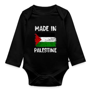Palestine - Body Bébé bio manches longues - noir - Devant