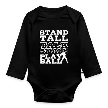 base-ball - Body Bébé bio manches longues - noir - Devant