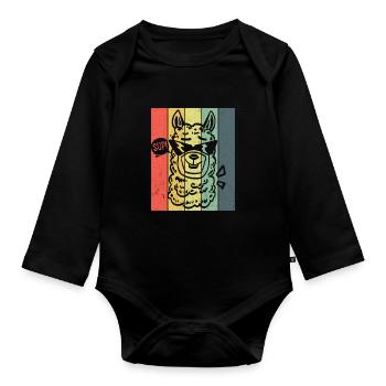 SUPer Cool Lama T-Shirt - Body Bébé bio manches longues - noir - Devant