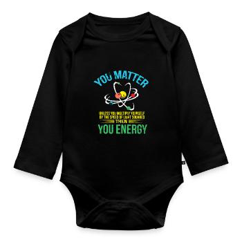 You Matter You Energy design Produit Funny Science - Body Bébé bio manches longues - noir - Devant
