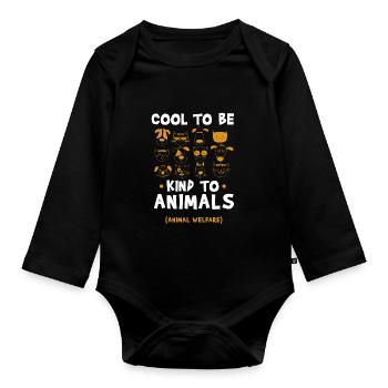 animal welfare - Organic Longsleeve Baby Bodysuit - black - Front
