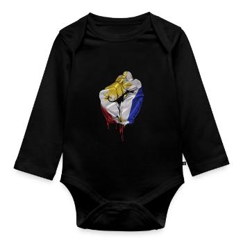 Cadeau de poing pays philippin - Body Bébé bio manches longues - noir - Devant