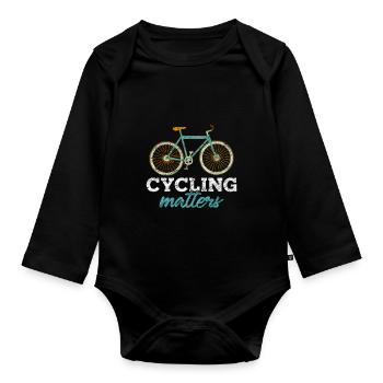 cyclisme - Body Bébé bio manches longues - noir - Devant