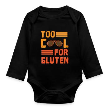 Zu cool für Gluten - Baby Bio-Langarm-Body - Schwarz - Vorne