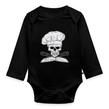 Couteau de chef de cuisinier chef cuisinier griller - Body Bébé bio manches longues - noir - Devant