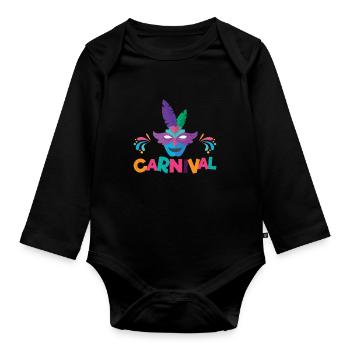 Carnaval carnaval carnaval de nuit Helau costume cadeau - Body Bébé bio manches longues - noir - Devant