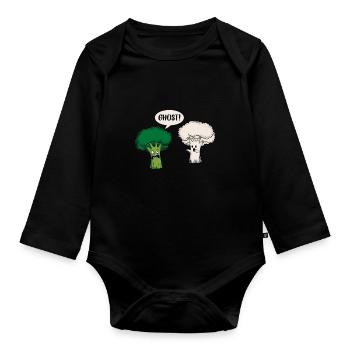 cadeau de brocoli et de chou-fleur - Body Bébé bio manches longues - noir - Devant