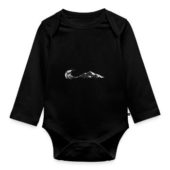 Nature Waves Mountains Sea Free Wild Land Gift - Organic Longsleeve Baby Bodysuit - black - Front