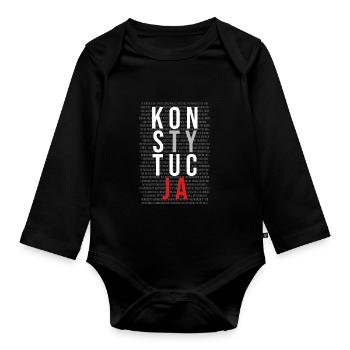 Konstytucja Constitution | Poland, Polish, Polska - Organic Longsleeve Baby Bodysuit - black - Front