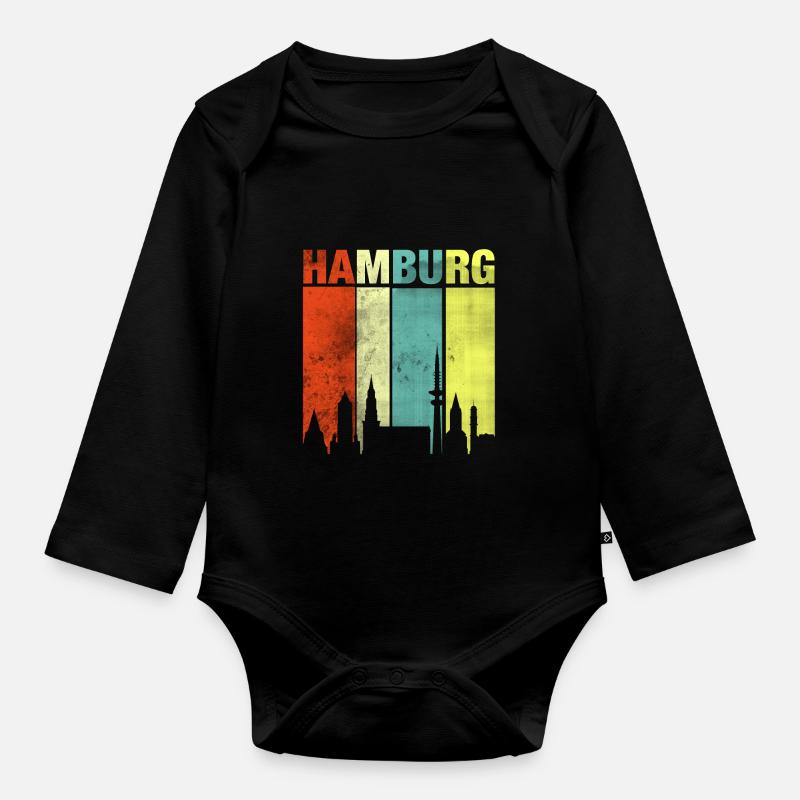 Hambourg - Body Bébé bio manches longues - noir