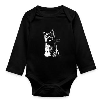 Cairn Terrier - Organic Longsleeve Baby Bodysuit - black - Front