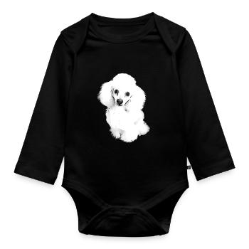 Chiot doux caniche - Body Bébé bio manches longues - noir - Devant