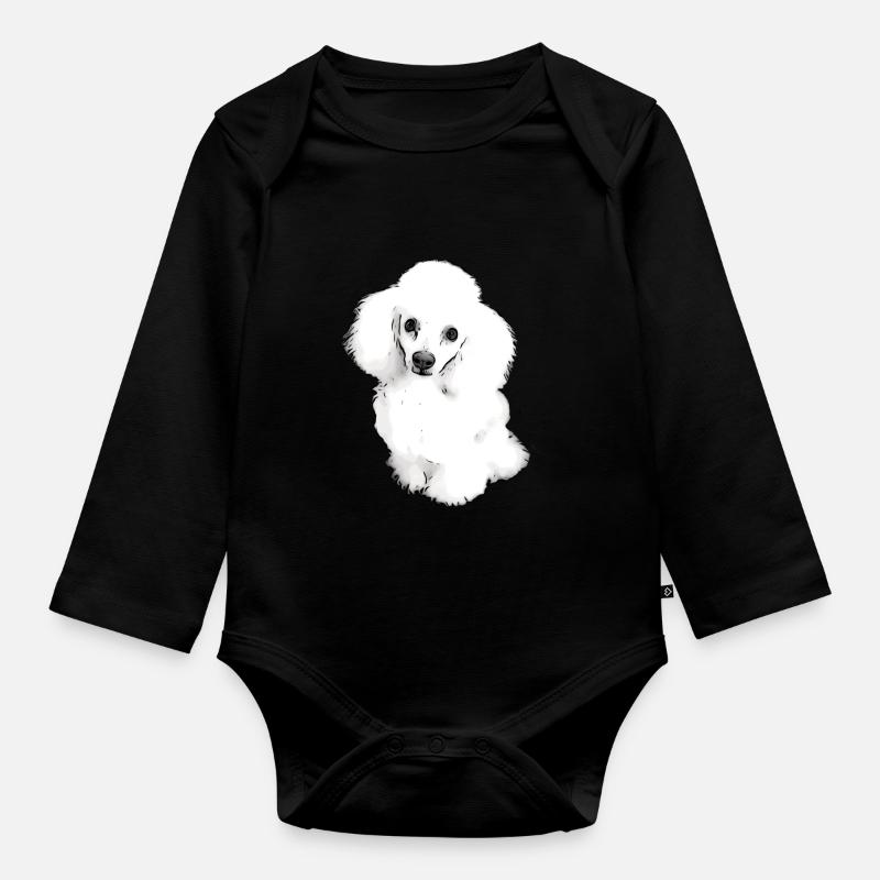 Chiot doux caniche - Body Bébé bio manches longues - noir
