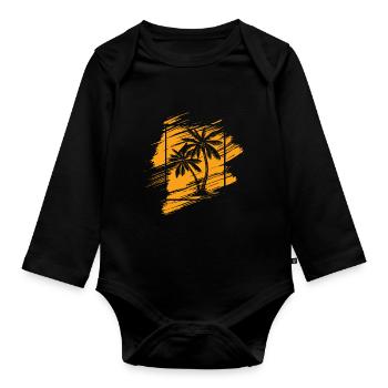SOMMER VINTAGE PALME - Baby Bio-Langarm-Body - Schwarz - Vorne