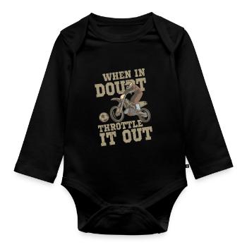 Motoball Step on the Gas with Motocross Moto Ball Gift - Organic Longsleeve Baby Bodysuit - black - Front