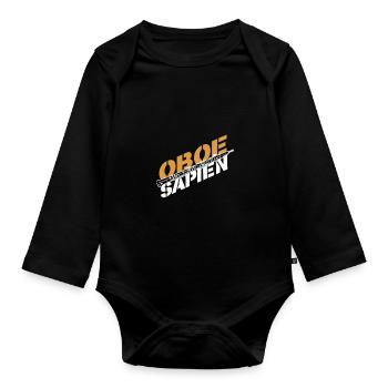 Oboe musical instrument musician gift - Organic Longsleeve Baby Bodysuit - black - Front