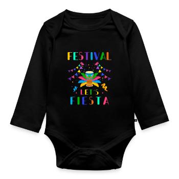 Festival - Organic Longsleeve Baby Bodysuit - black - Front