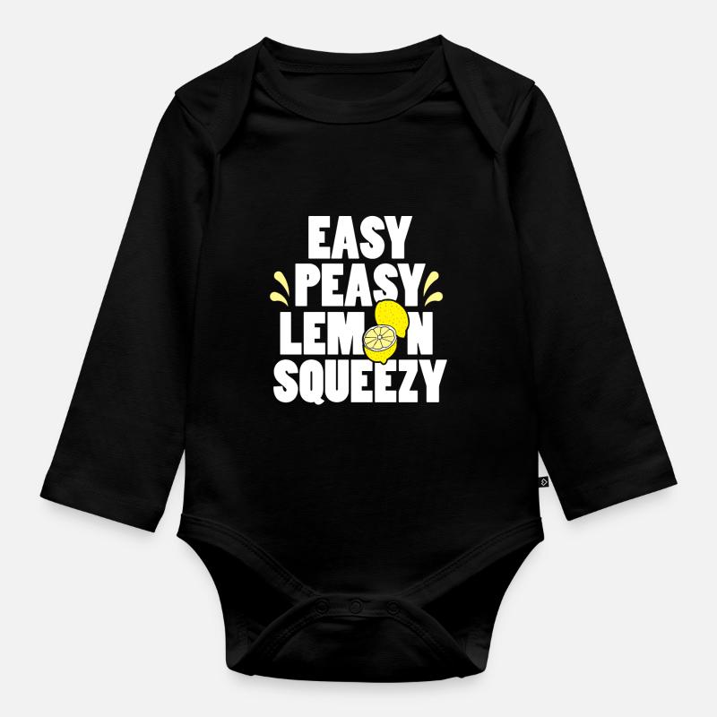 Easy Peasy Lemon Squeezy Fun Summertime Lemonade - Baby Bio-Langarm-Body - Schwarz