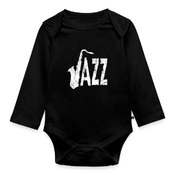 Saxophone - Baby Bio-Langarm-Body - Schwarz - Vorne