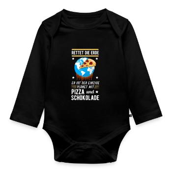 Klimawandel - Baby Bio-Langarm-Body - Schwarz - Vorne