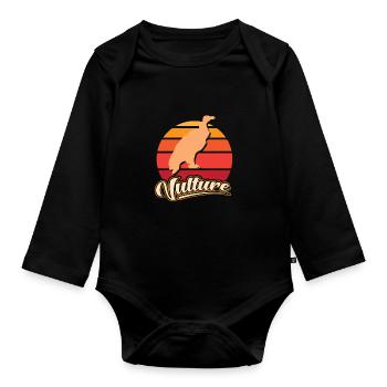 Vulture vulture in front of the sun - Organic Longsleeve Baby Bodysuit - black - Front