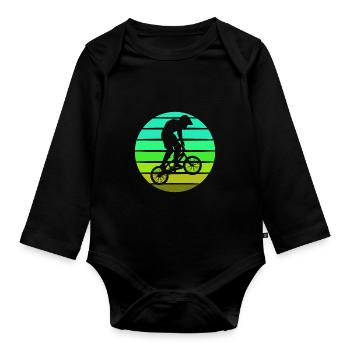 BMX - Organic Longsleeve Baby Bodysuit - black - Front
