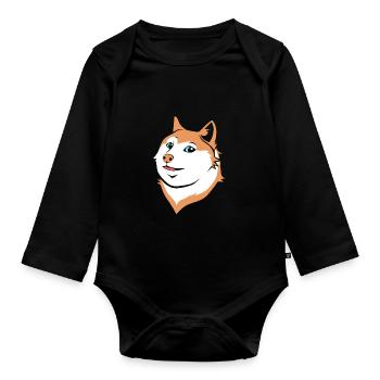 Akita Inu race de chien japonais Chien tête de chien - Body Bébé bio manches longues - noir - Devant