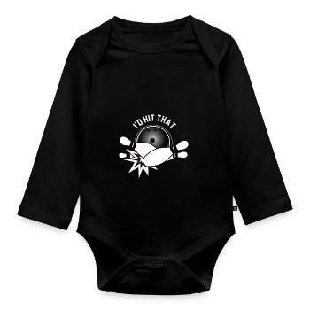 Bowling Bowling Sport Boule - Body Bébé bio manches longues - noir - Devant
